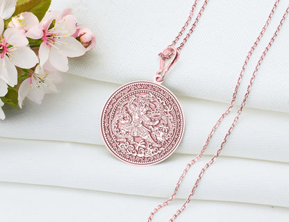 Samurai Dragon Pendant Necklace: Japanese Warrior Amulet