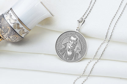Dracula Medallion Necklace: Gothic Vampire Pendant, Bloodlust Charm