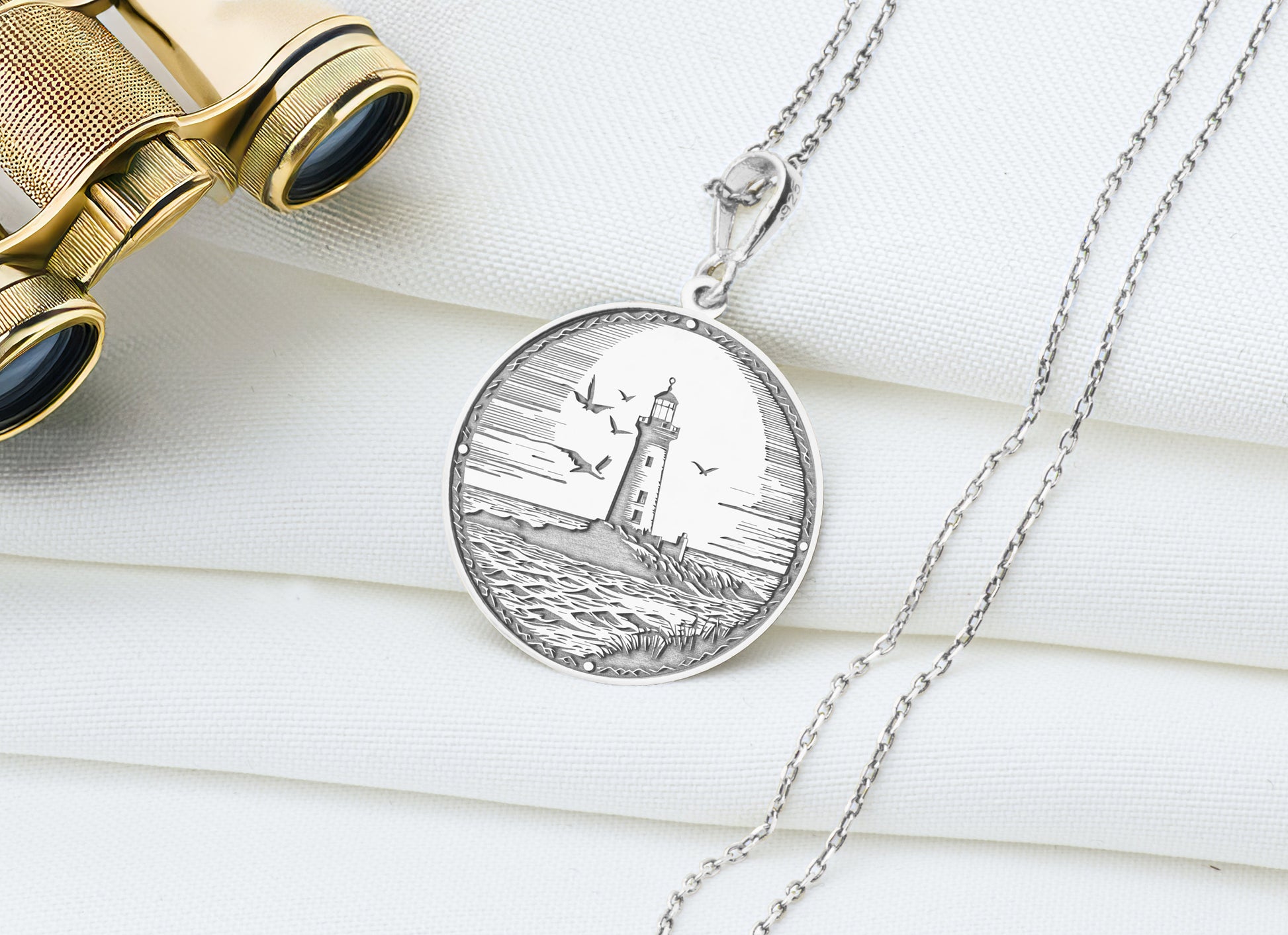 Lighthouse Pendant: Nautical Necklace