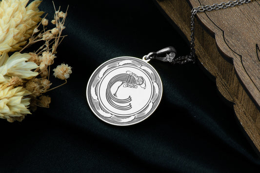 Irish Peacock Pendant Necklace: Celtic Rebirth Amulet