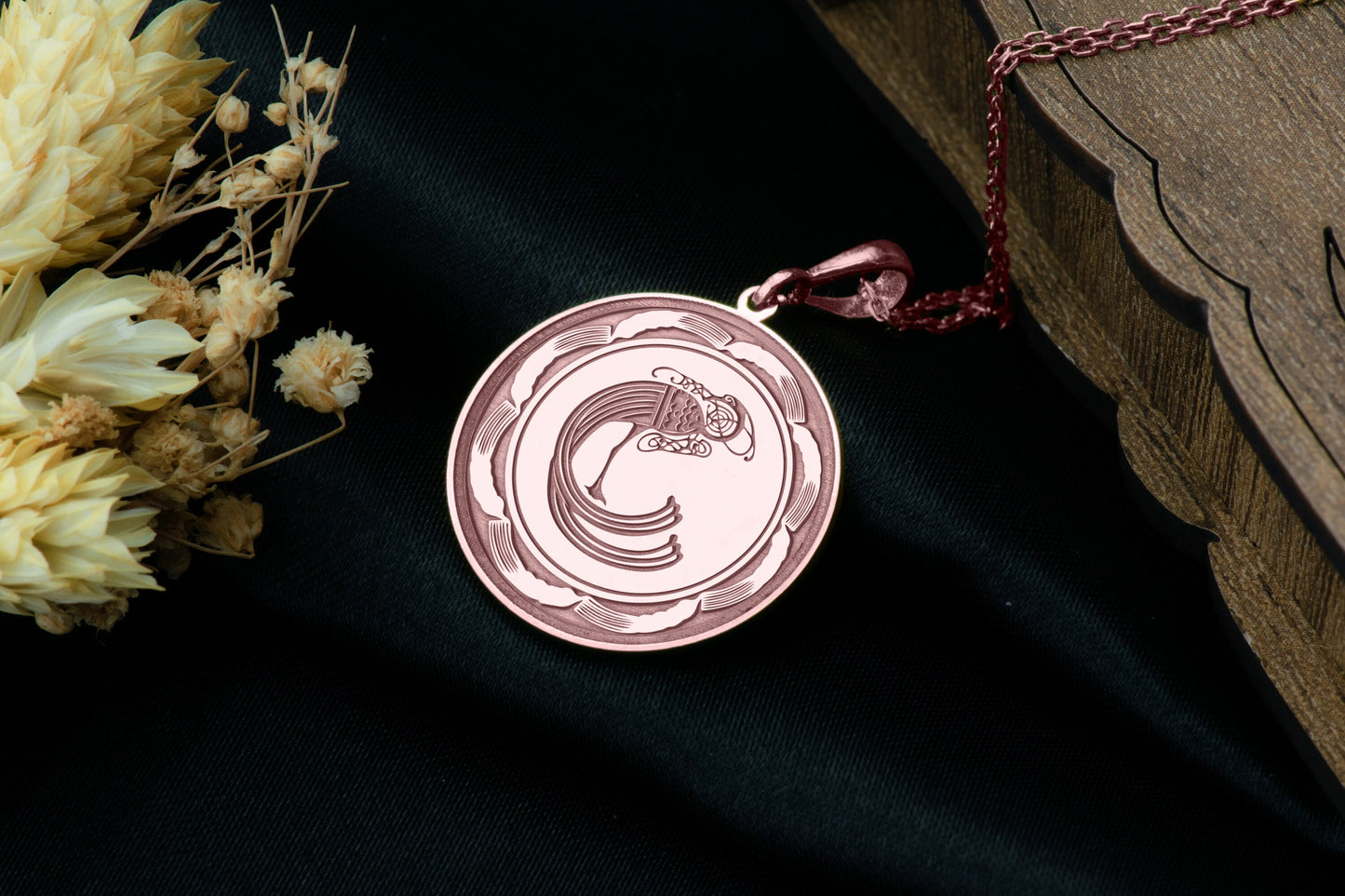 Irish Peacock Pendant Necklace: Celtic Rebirth Amulet