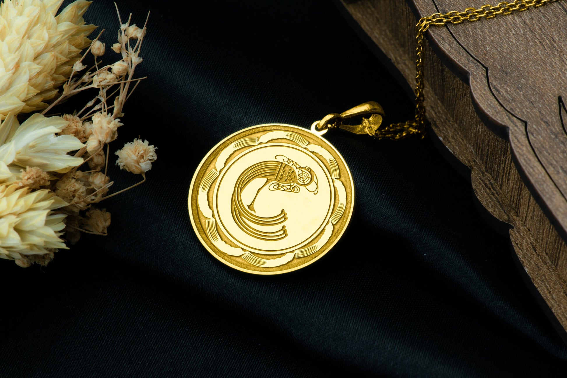 Irish Peacock Pendant Necklace: Celtic Rebirth Amulet