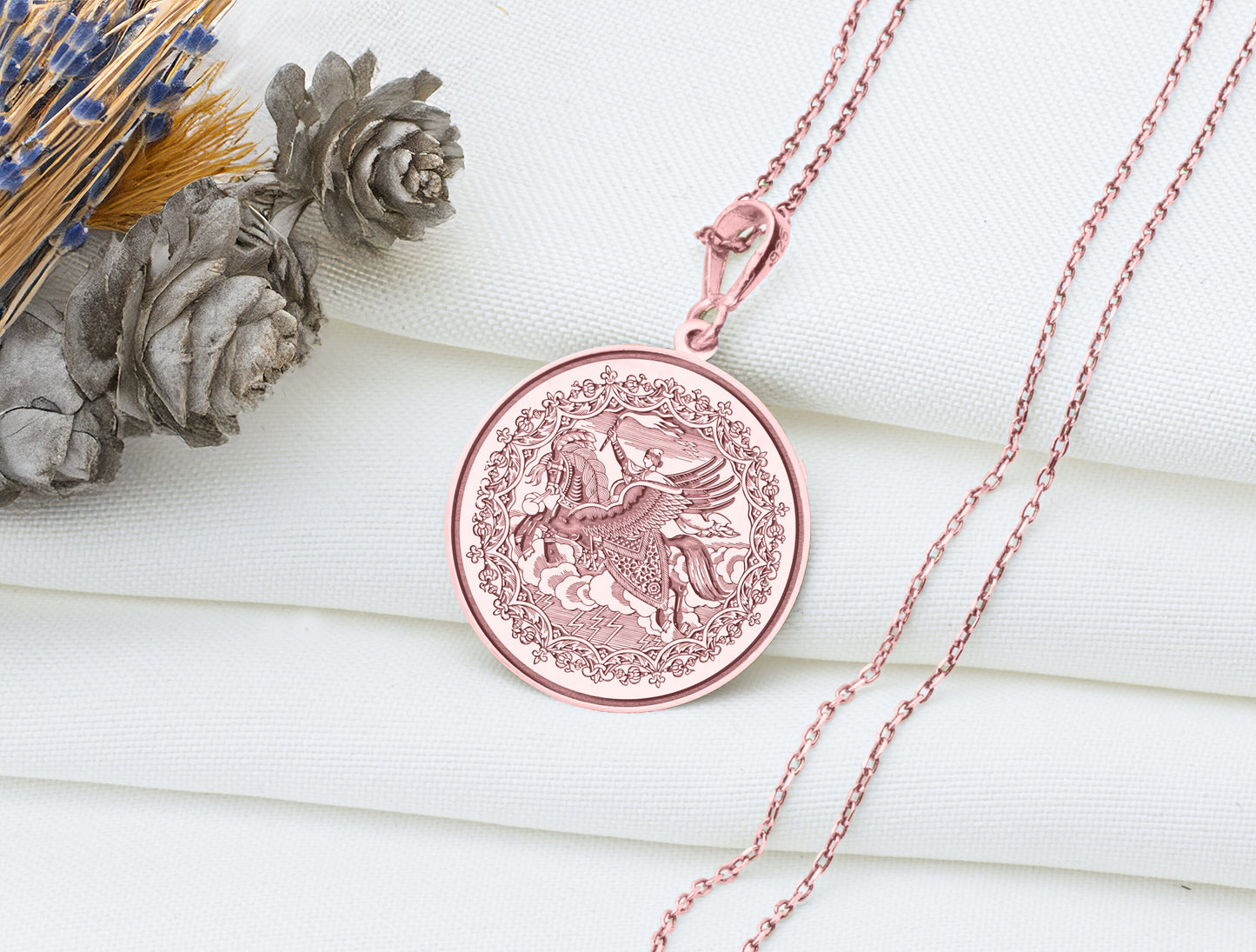 Knight Charm Necklace: Slavic Bogatyr Pendant