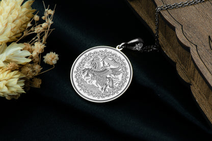 Knight Charm Necklace: Slavic Bogatyr Pendant