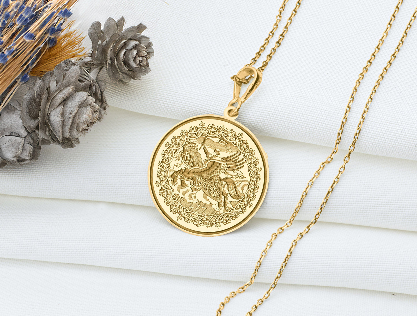 Knight Charm Necklace: Slavic Bogatyr Pendant
