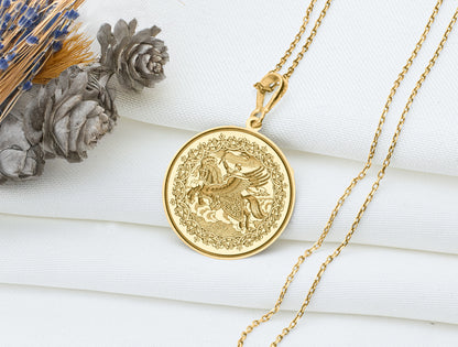 Knight Charm Necklace: Slavic Bogatyr Pendant
