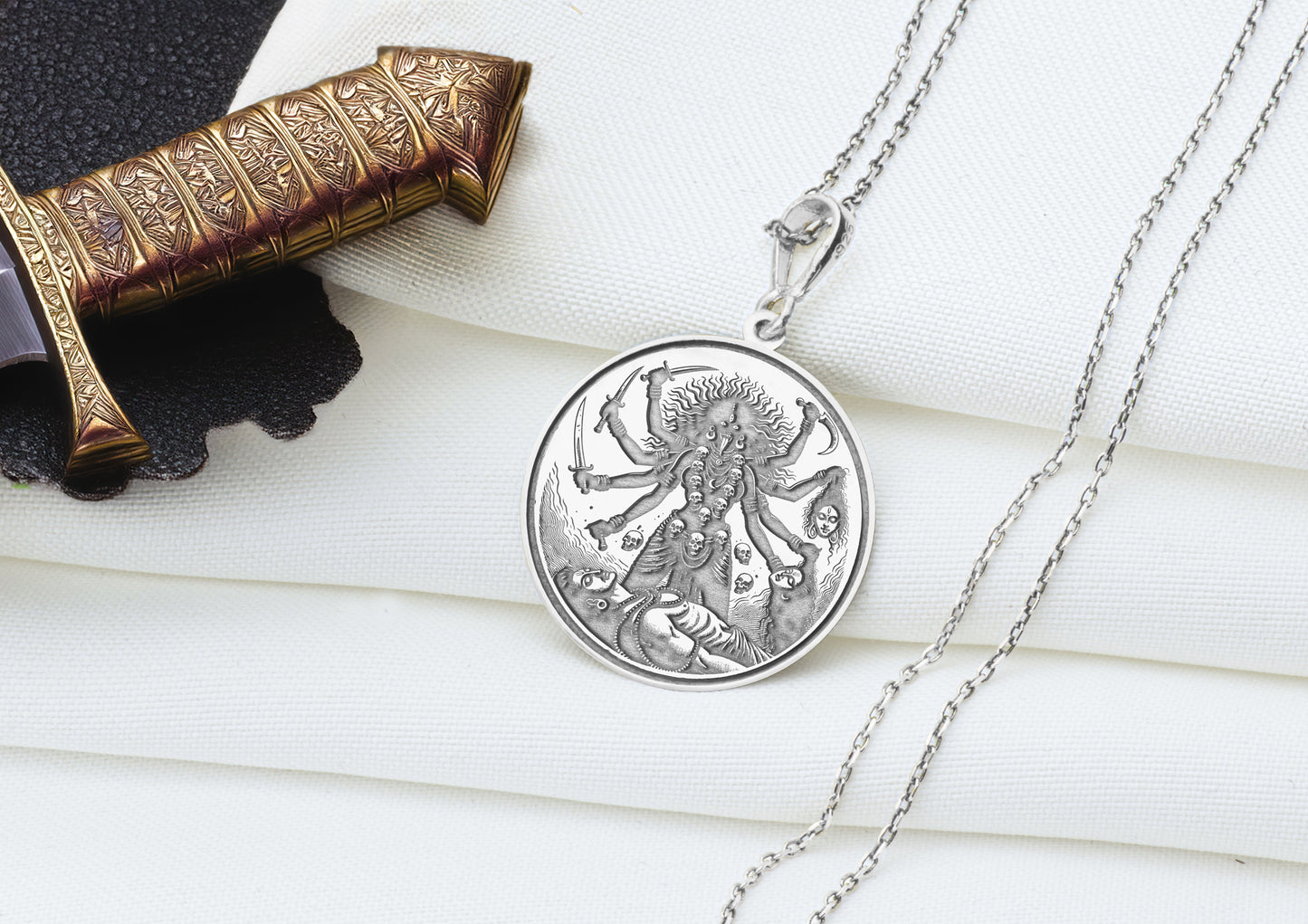 Kali Pendant: Hindu Goddess Necklace, Fierce Feminine Amulet, Liberation Charm, Protective Talisman