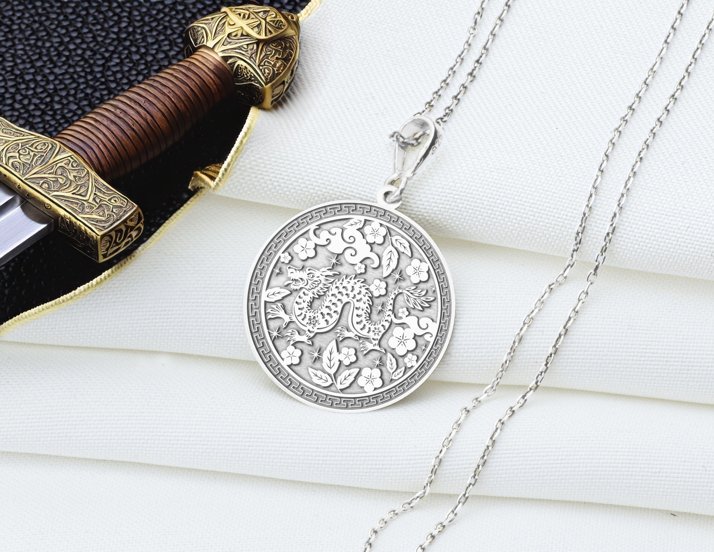 Year of the Dragon Pendant: Chinese Zodiac Necklace