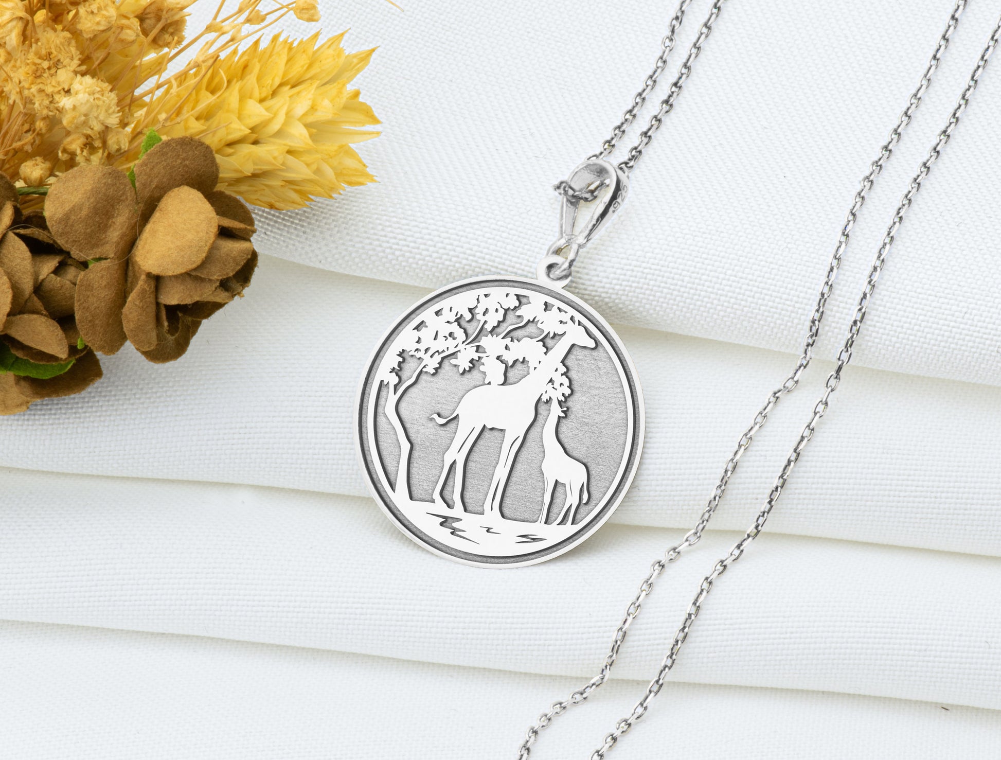 Giraffe Pendant Necklace: Spirit Charm, Animal Totem Jewelry