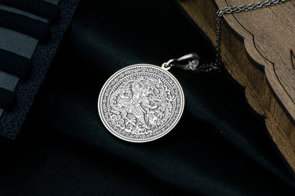 Samurai Dragon Pendant Necklace: Japanese Warrior Amulet