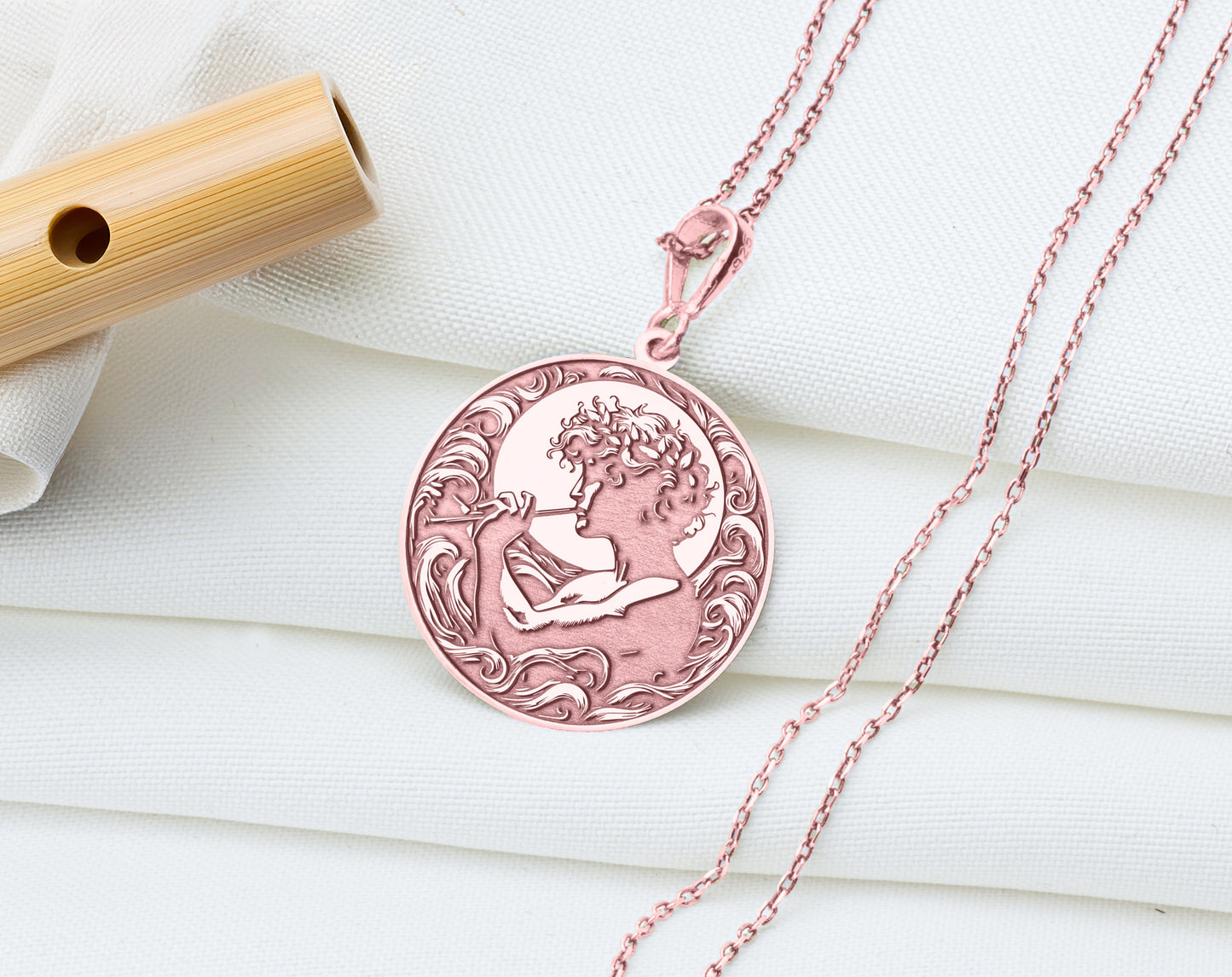 Marsyas Flute Pendant: Greek Mythology Necklace, Artistic Defiance Amulet