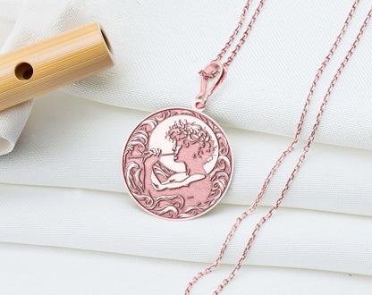 Marsyas Flute Pendant: Greek Mythology Necklace, Artistic Defiance Amulet
