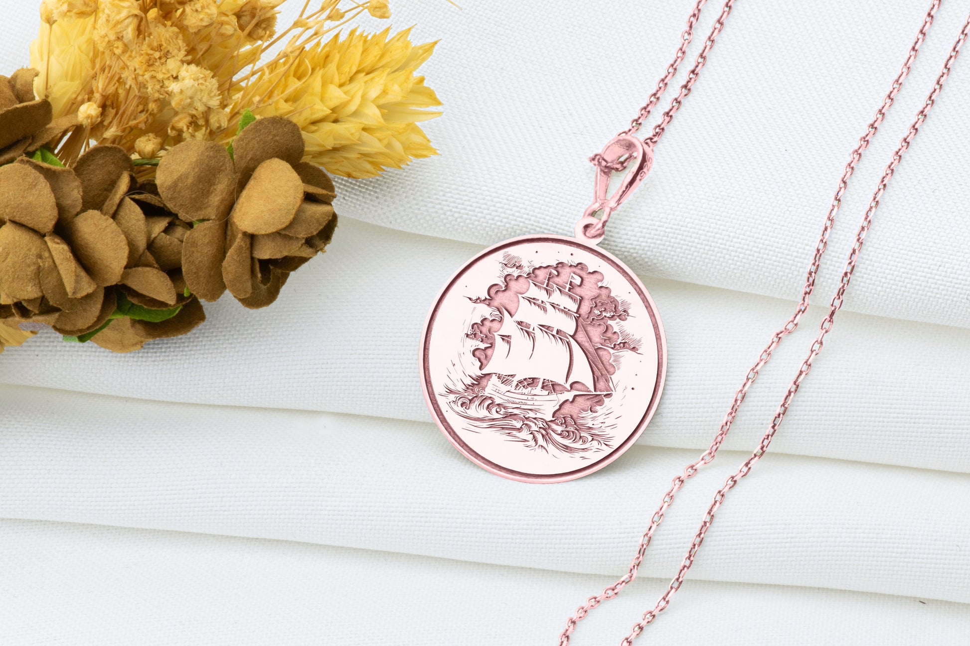 Galleon Ship Pendant: Nautical Explorer Necklace