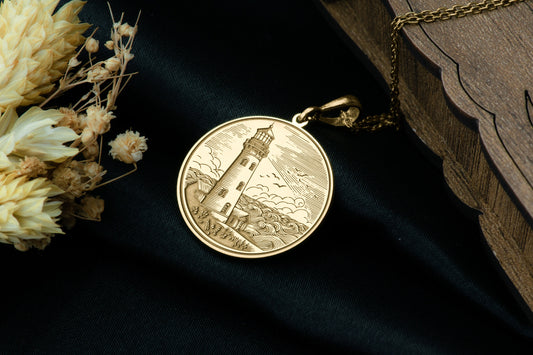 Sterling Silver Lighthouse Pendant - Nautical Beacon Necklace