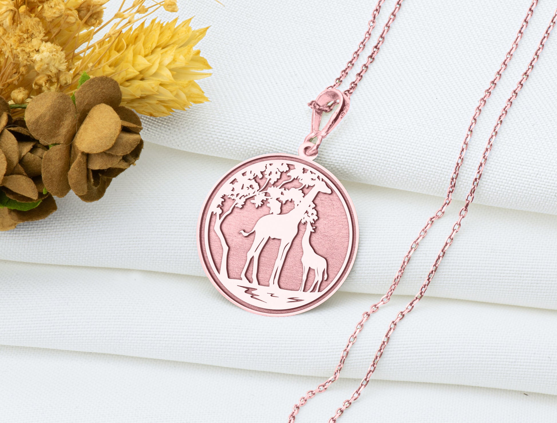 Giraffe Pendant Necklace: Spirit Charm, Animal Totem Jewelry