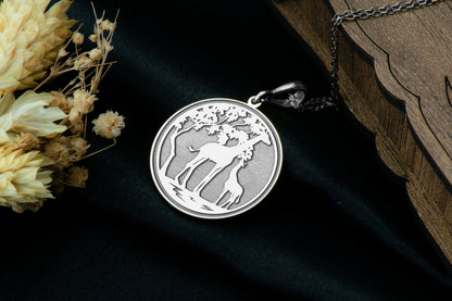 Giraffe Pendant Necklace: Spirit Charm, Animal Totem Jewelry
