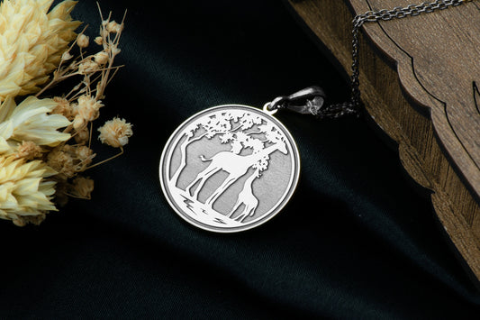 Giraffe Pendant Necklace: Spirit Charm, Animal Totem Jewelry