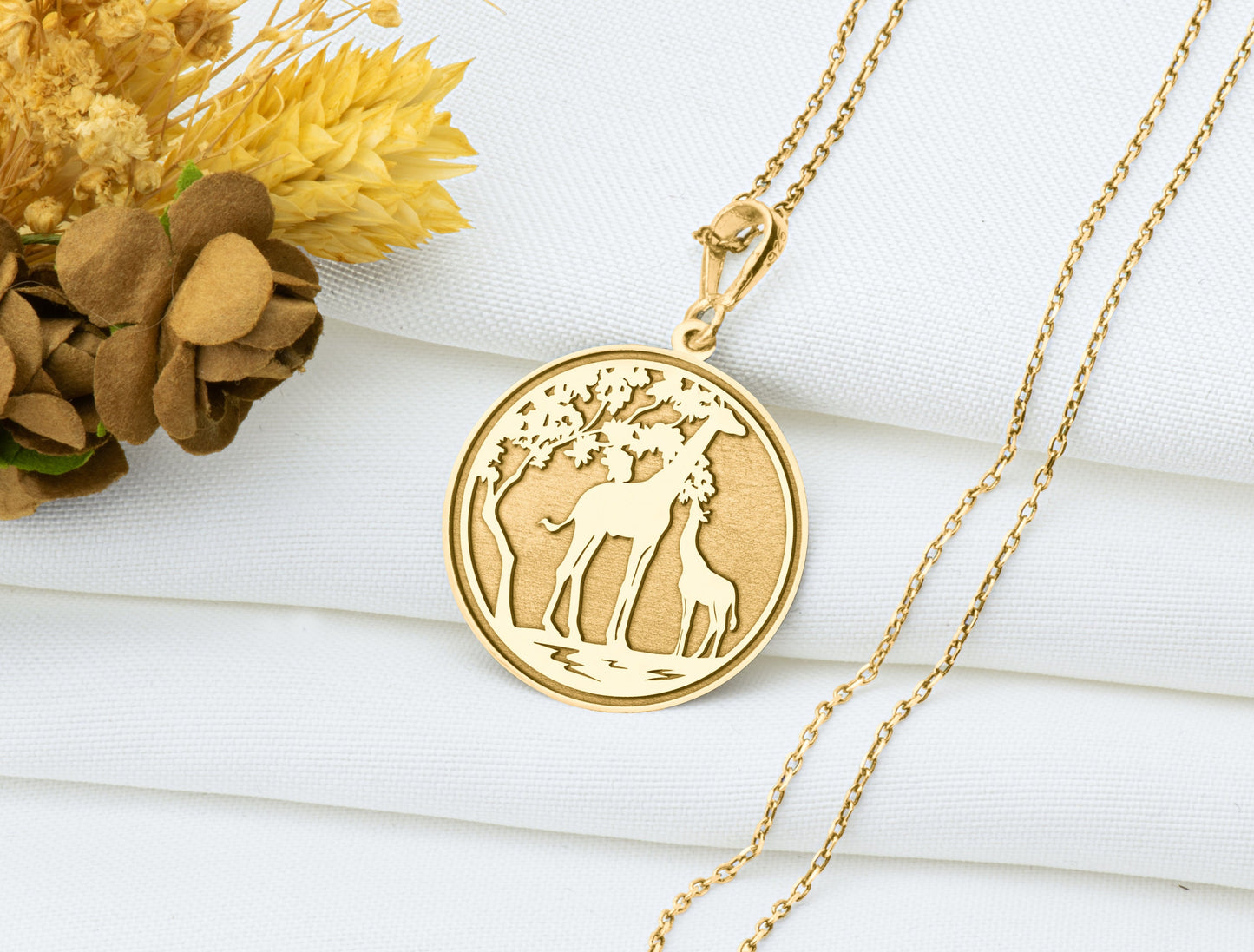 Giraffe Pendant Necklace: Spirit Charm, Animal Totem Jewelry