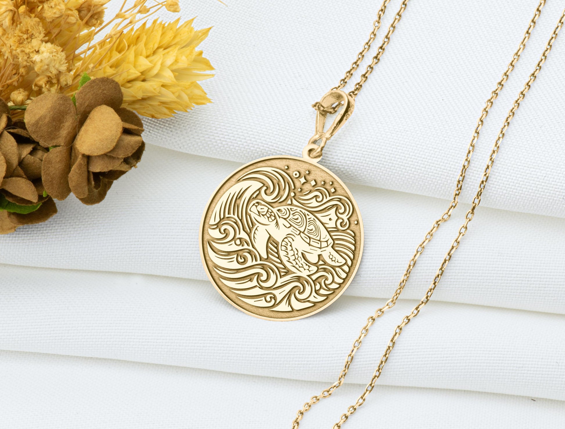 Sea Turtle Necklace: Caretta Caretta Pendant