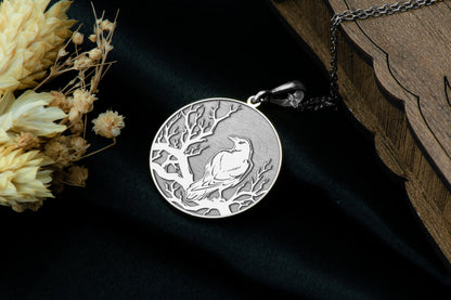 Raven Necklace: Sterling Silver Gothic Crow Pendant