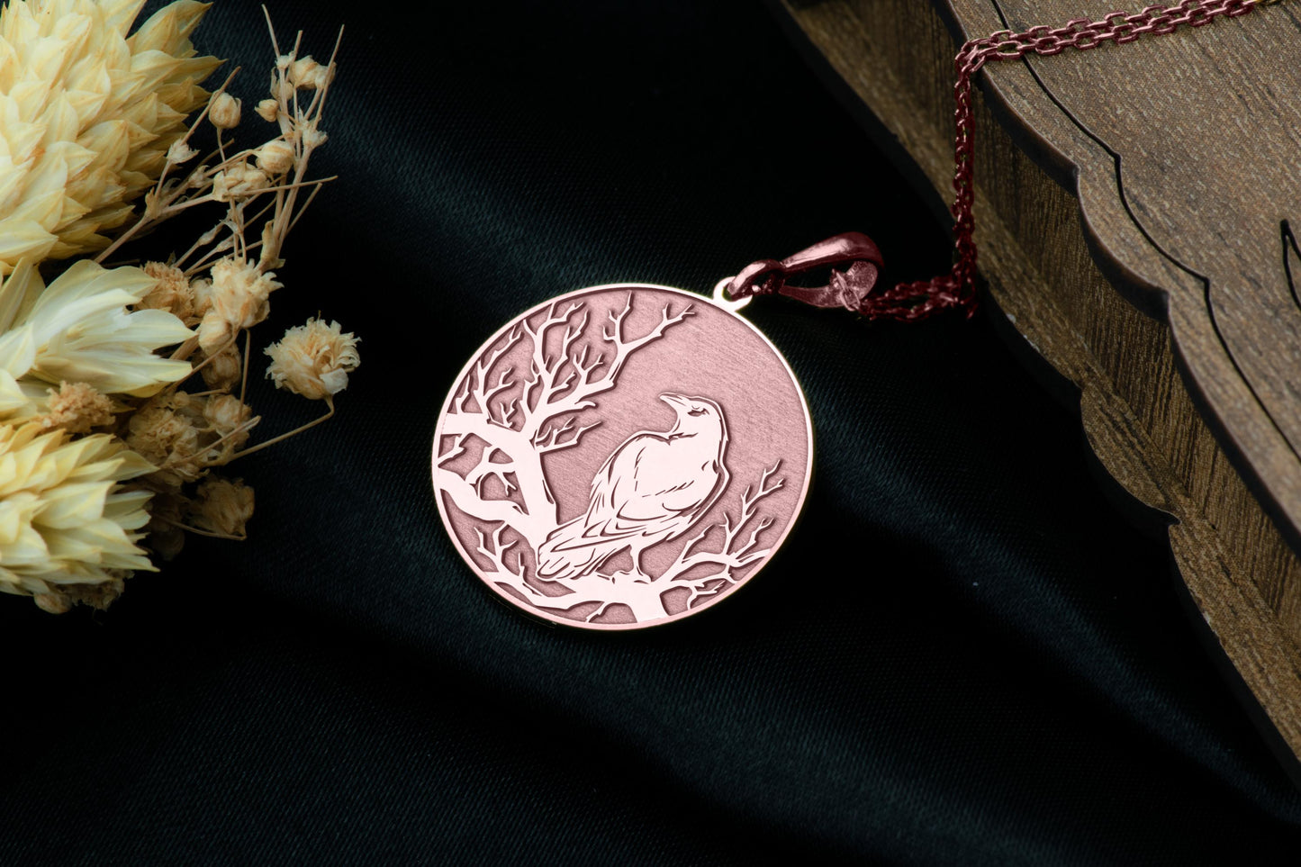Raven Necklace: Sterling Silver Gothic Crow Pendant