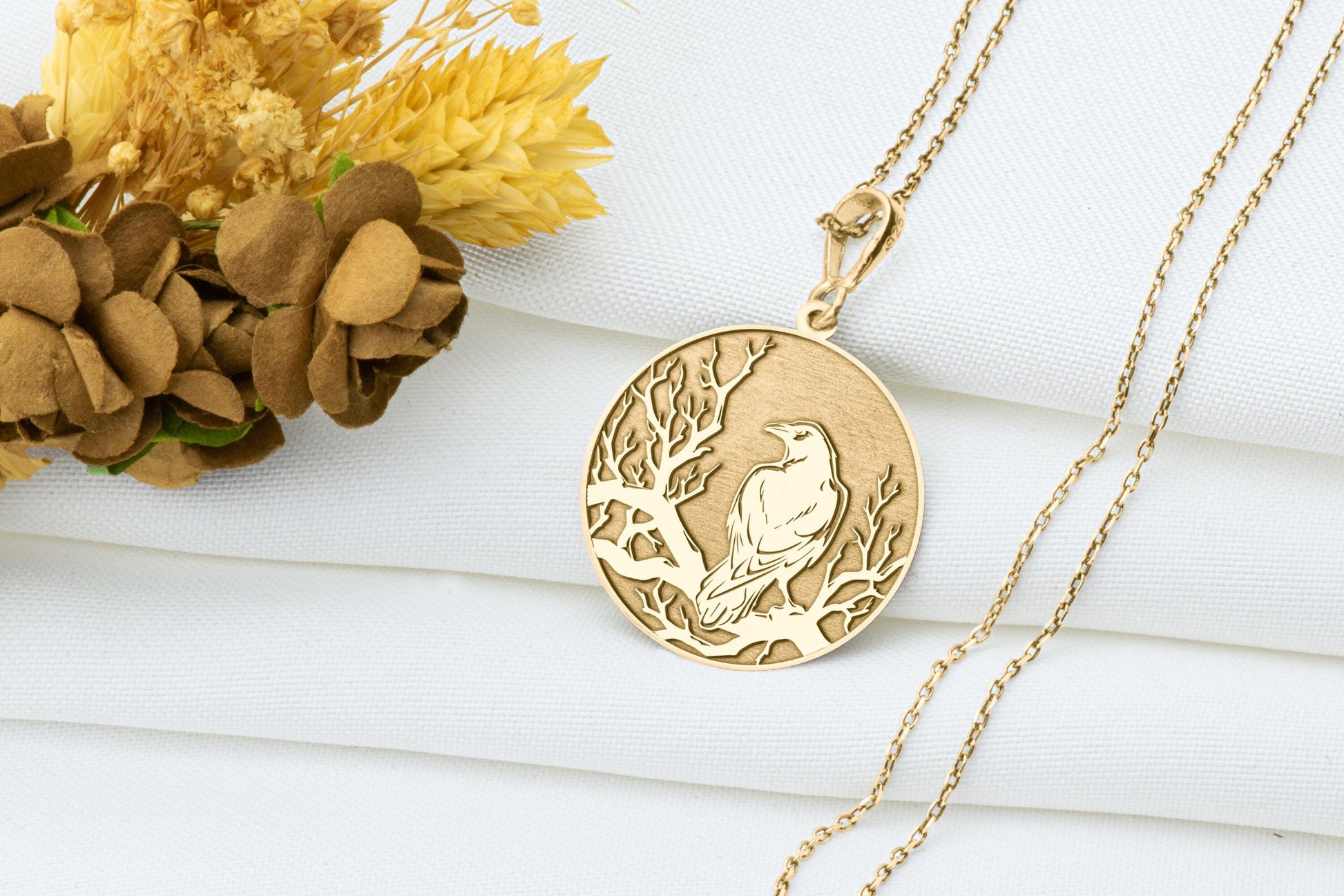 Raven Necklace: Sterling Silver Gothic Crow Pendant