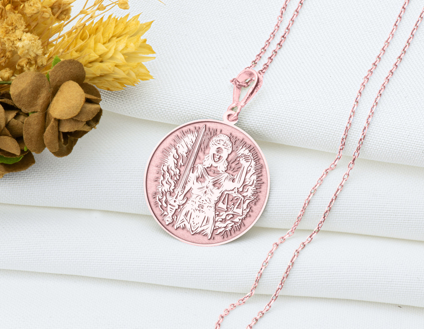 Lady Justice Pendant: Goddess Necklace, Truth & Balance
