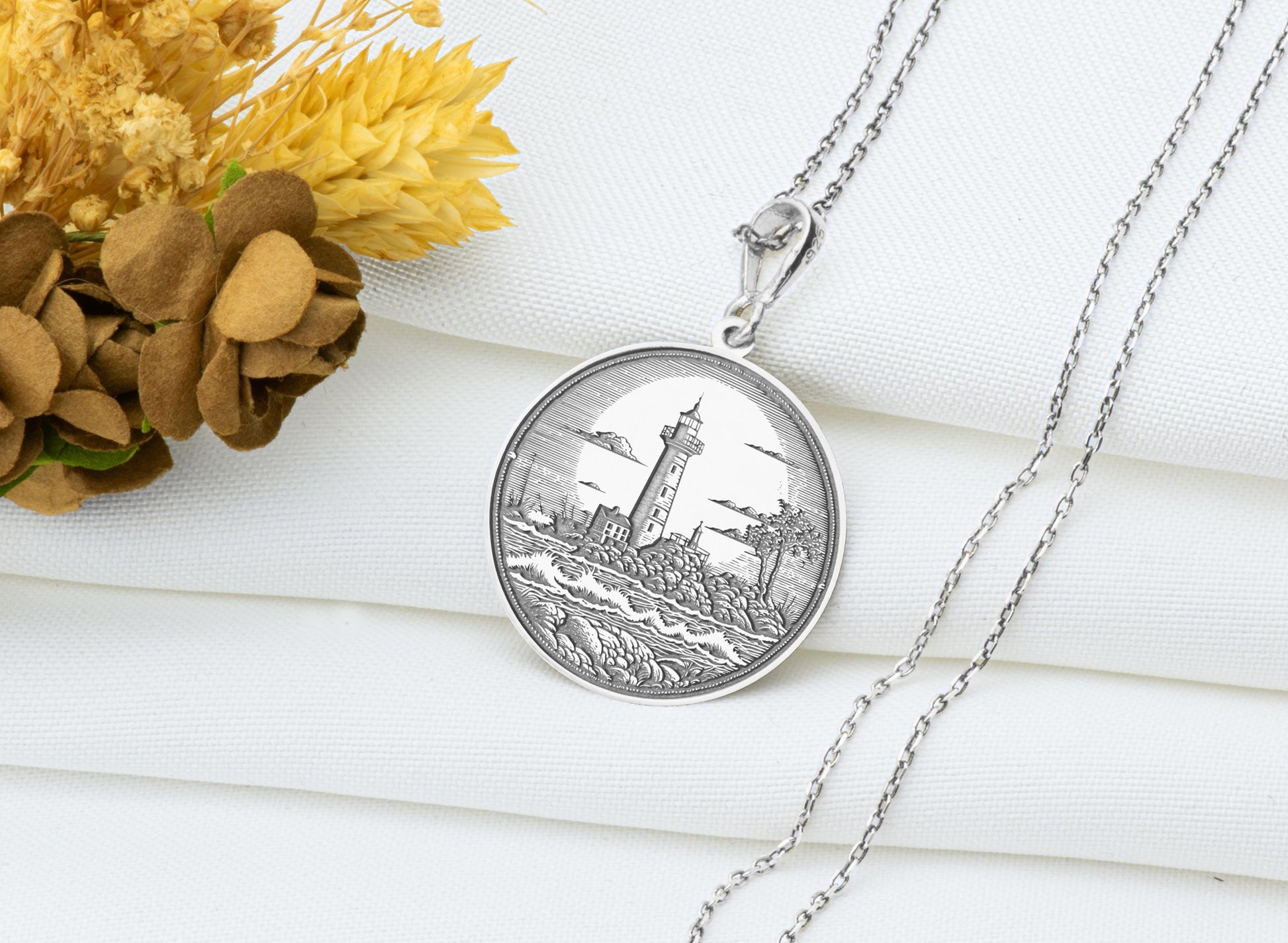 Lighthouse Pendant: Guiding Light Necklace, Sacred Beacon Charm, Ancient Protection Talisman