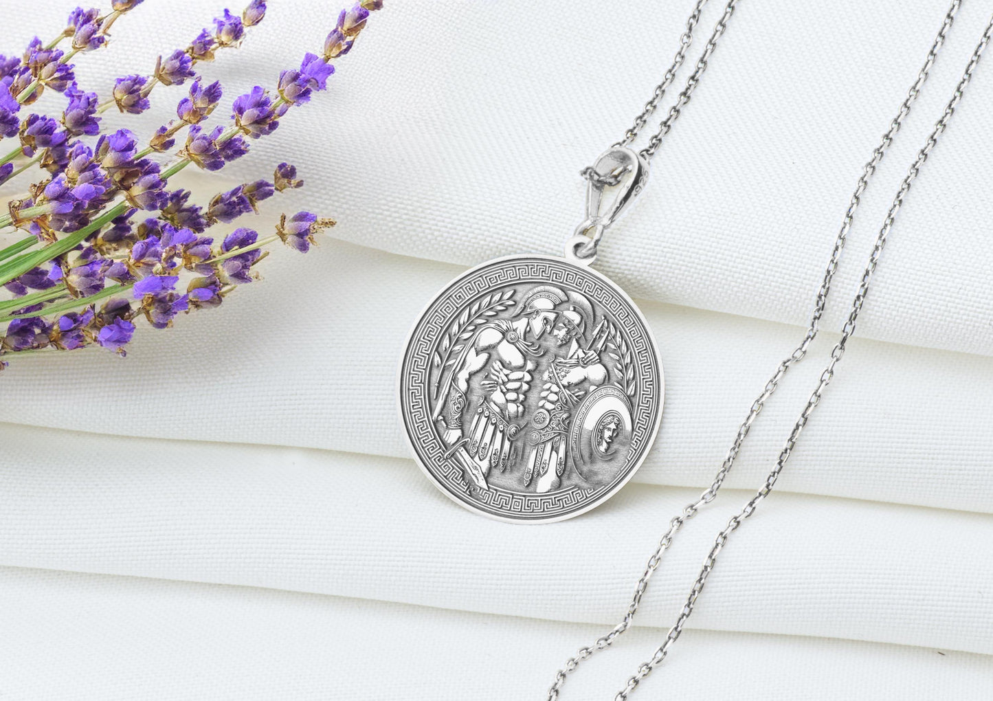 Patroclus and Achilles Pendant Necklace