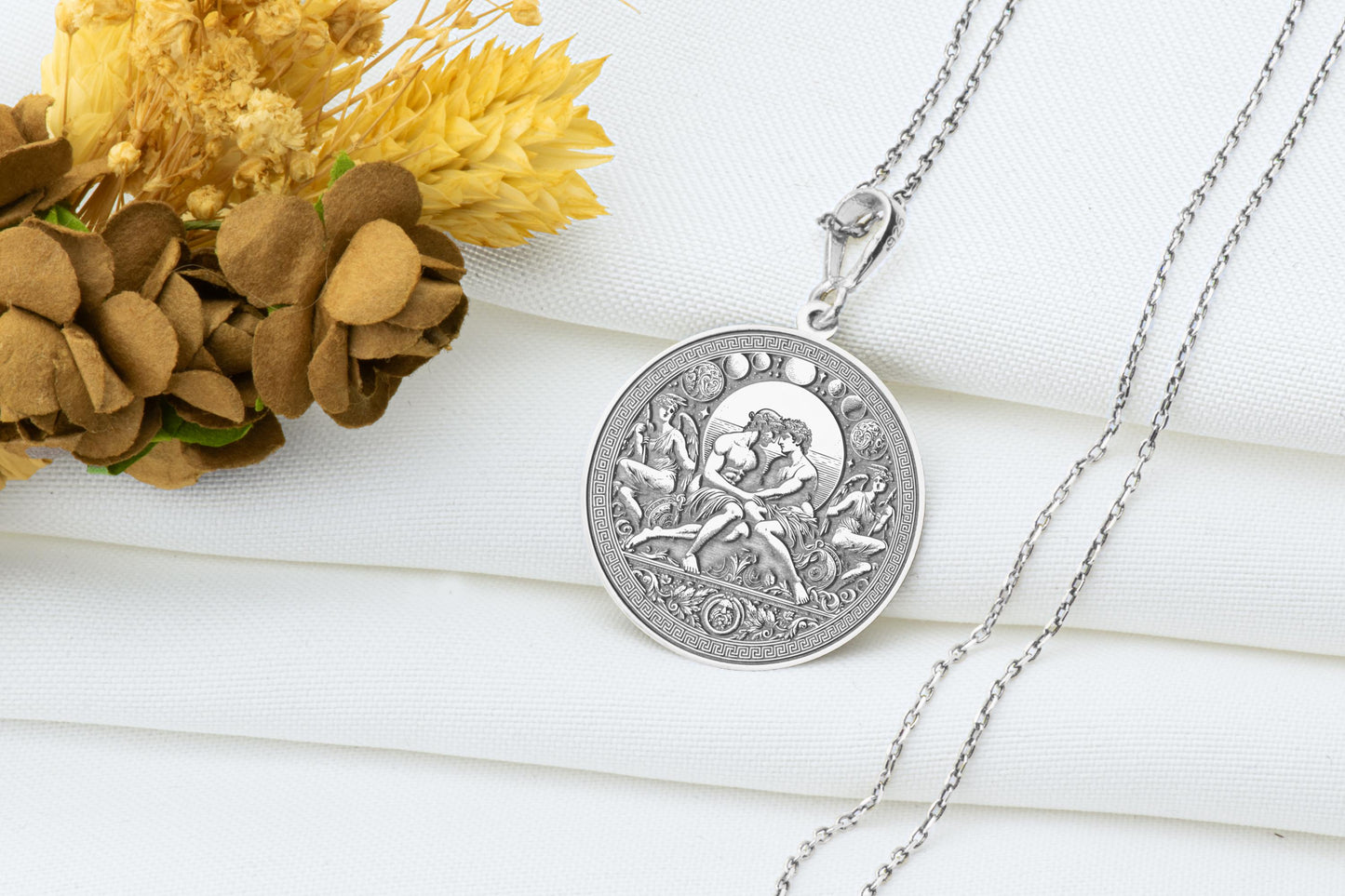 Perseus And Hermes Pendant Necklace