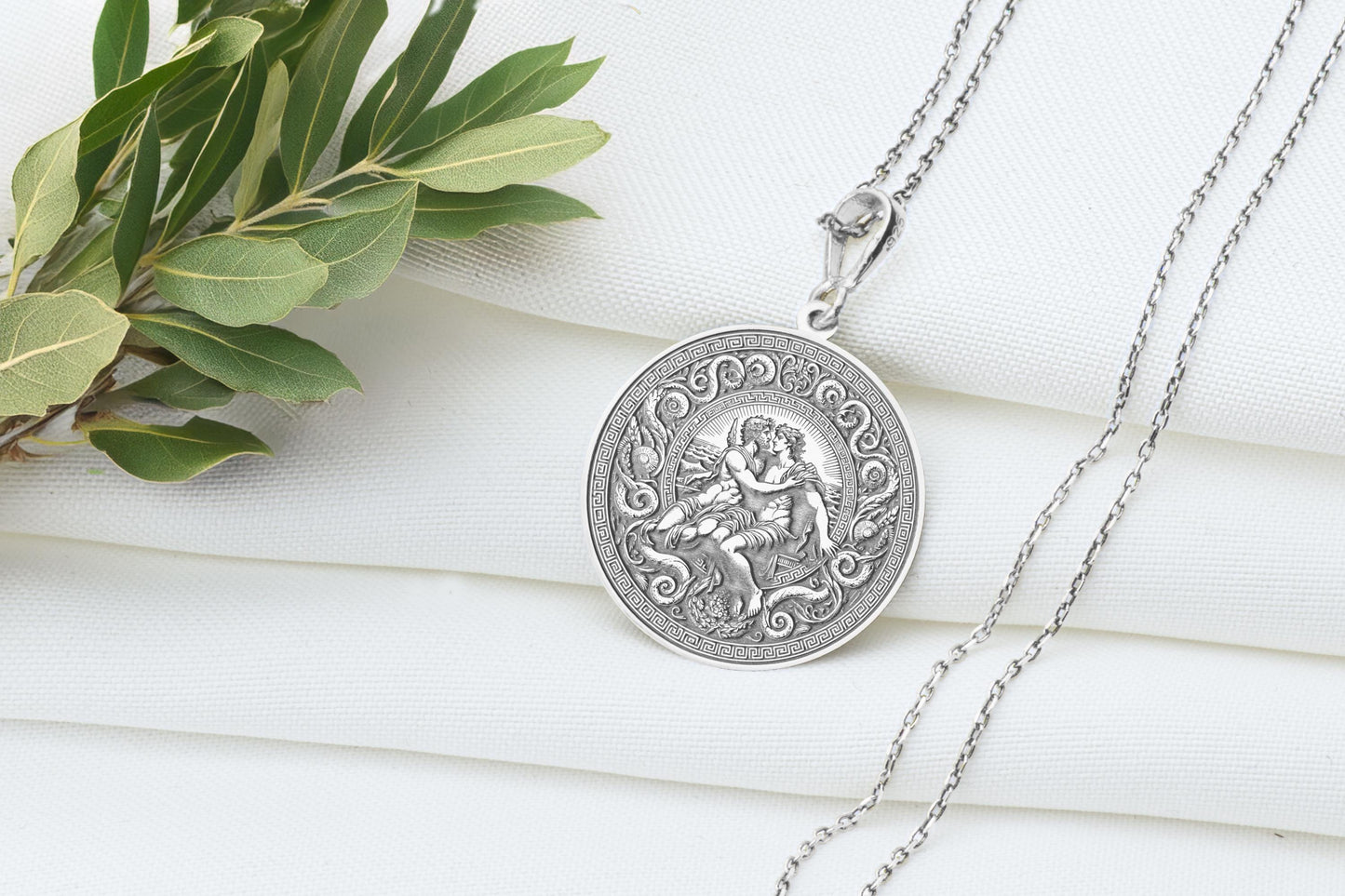 Harmodius & Aristogeiton Pendant: Ancient Greek Lovers Necklace, LGBTQ+ Hero Charm