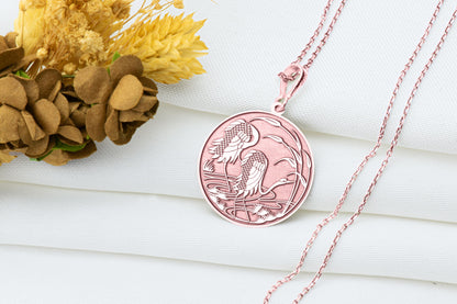 Crane Pendant: Graceful Bird Necklace, Longevity and Wisdom Charm, Zen Jewelry