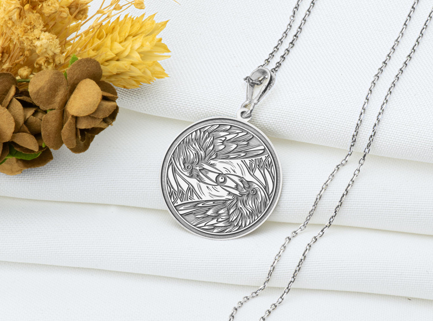 Raven Pendant: Bird Necklace