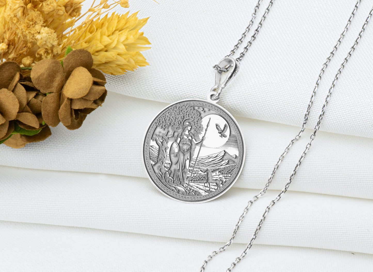 Athena Pendant: Greek Goddess of Wisdom Necklace, Warrior Amulet, Protector Charm