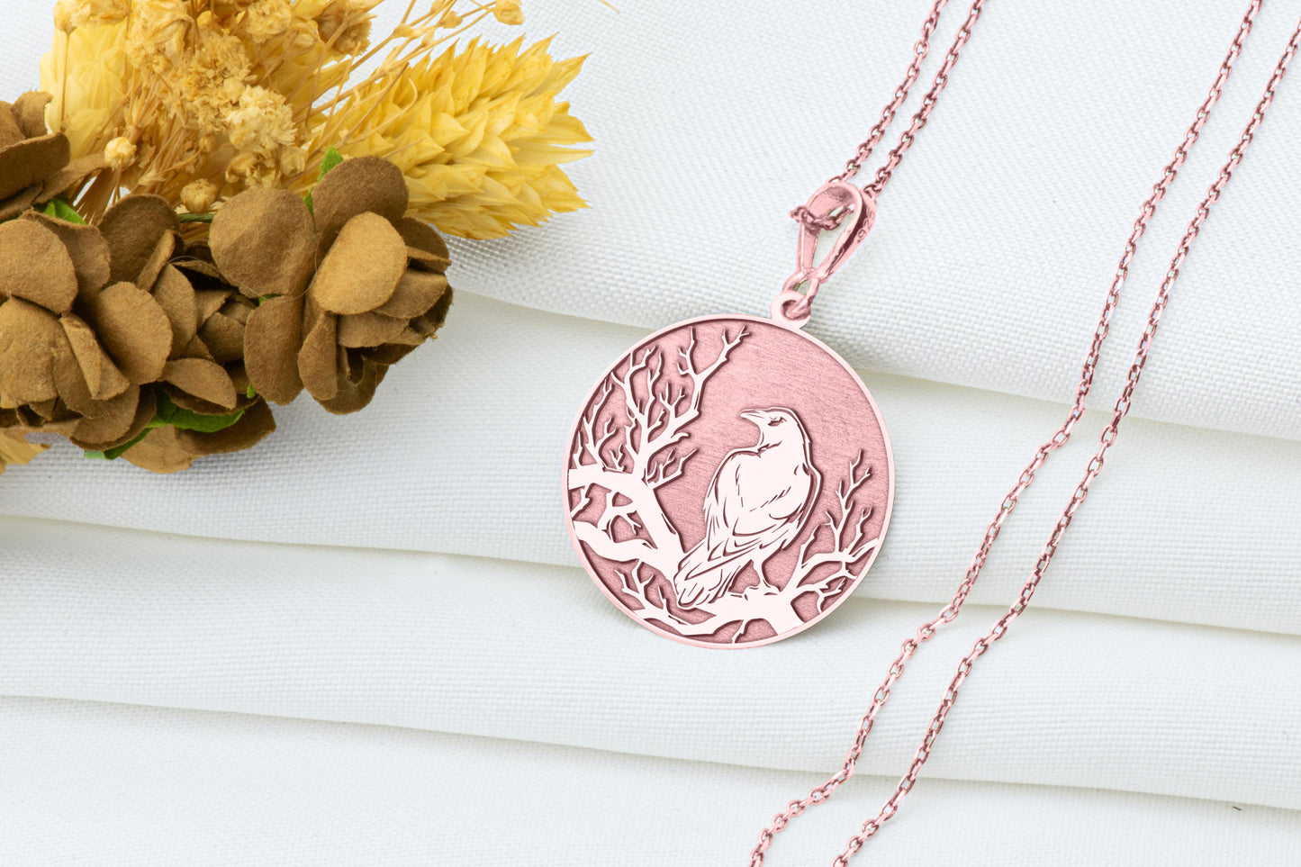 Raven Necklace: Sterling Silver Gothic Crow Pendant