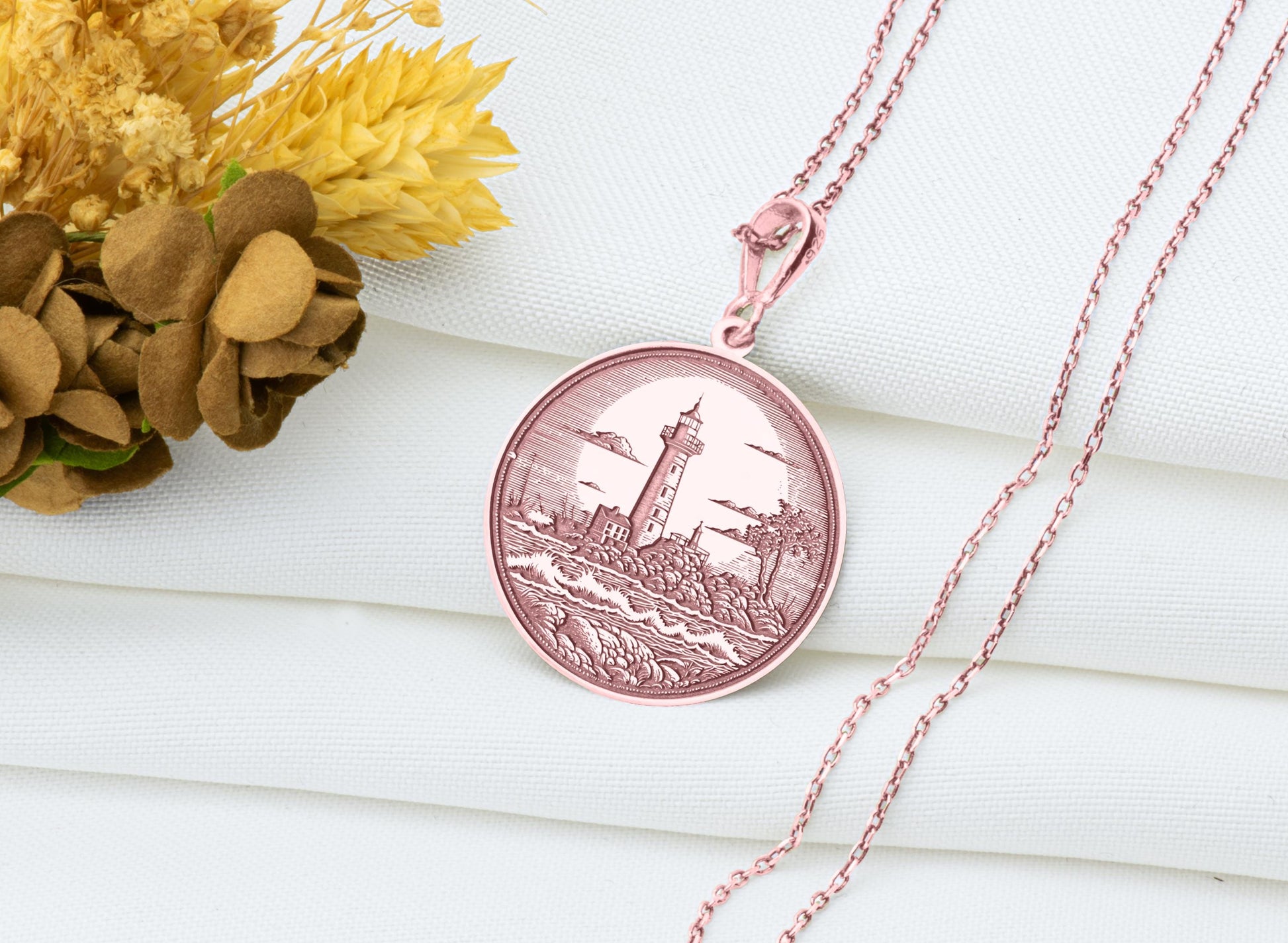 Lighthouse Pendant: Guiding Light Necklace, Sacred Beacon Charm, Ancient Protection Talisman