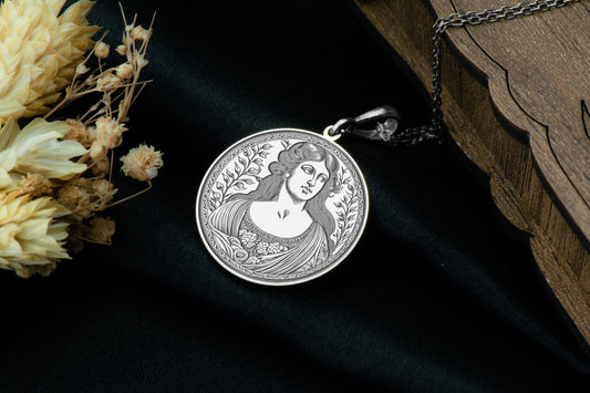 Helen of Troy Pendant: Greek Beauty Legend Necklace, Sacred Charm of Desire