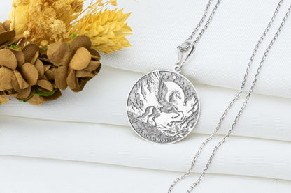 Pegasus Pendant: Per Aspera Ad Astra Necklace, Reminder Talisman, Inspiration Charm, Latin Motto