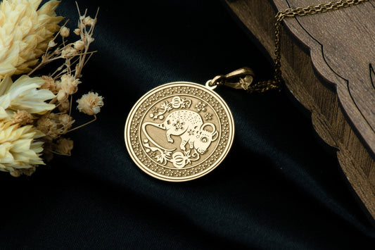 Year of the Rat Pendant: Chinese Zodiac Necklace