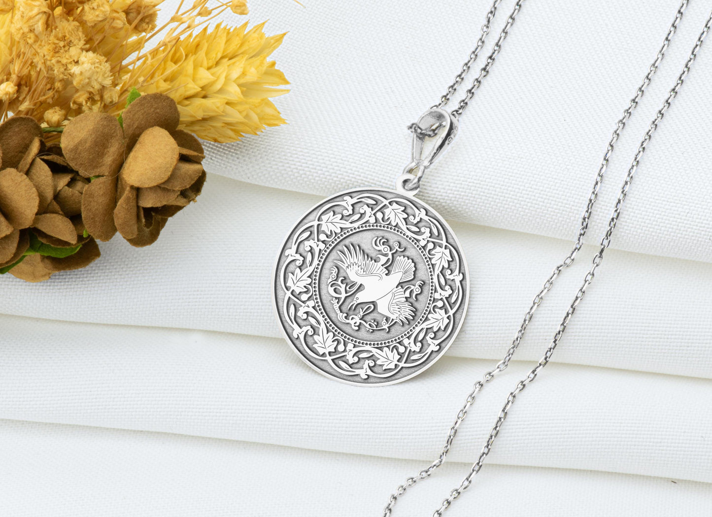 Celtic Raven Pendant Necklace