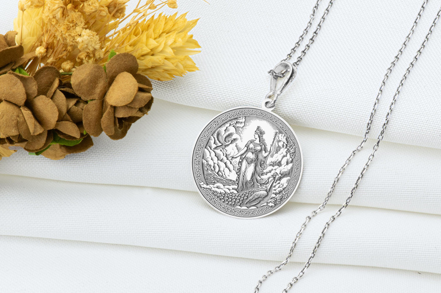 Hera Necklace: Greek Goddess Pendant, Queen of Gods Charm