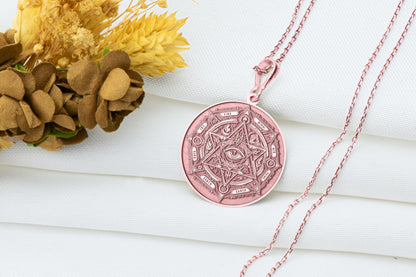 Magic Circle Necklace: Sacred Geometry Pendant, Occult Talisman