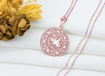 Celtic Raven Pendant Necklace