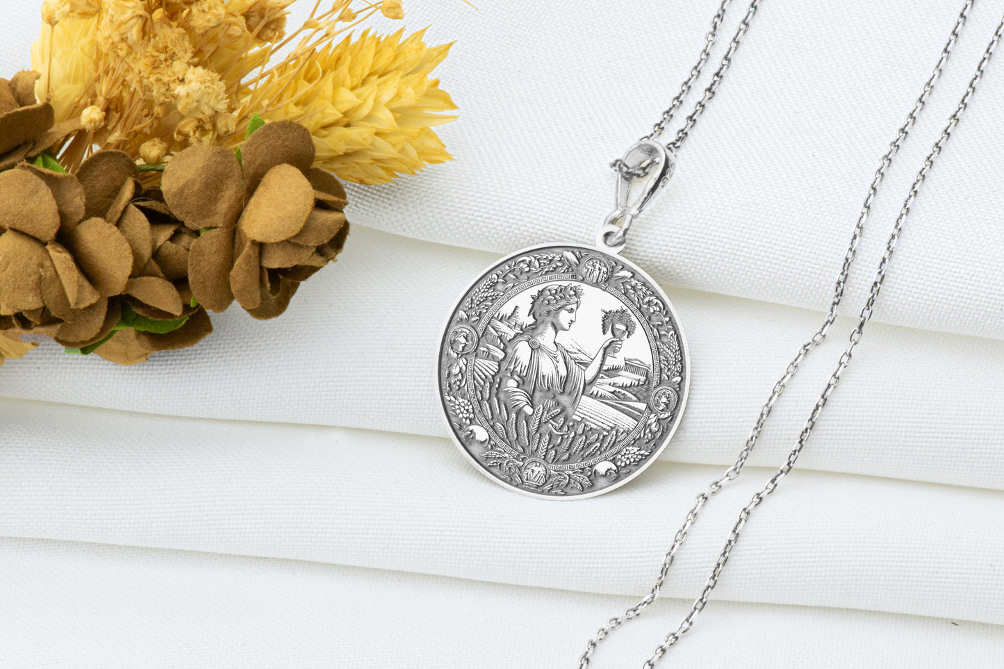 Demeter Pendant: Goddess of Harvest Necklace