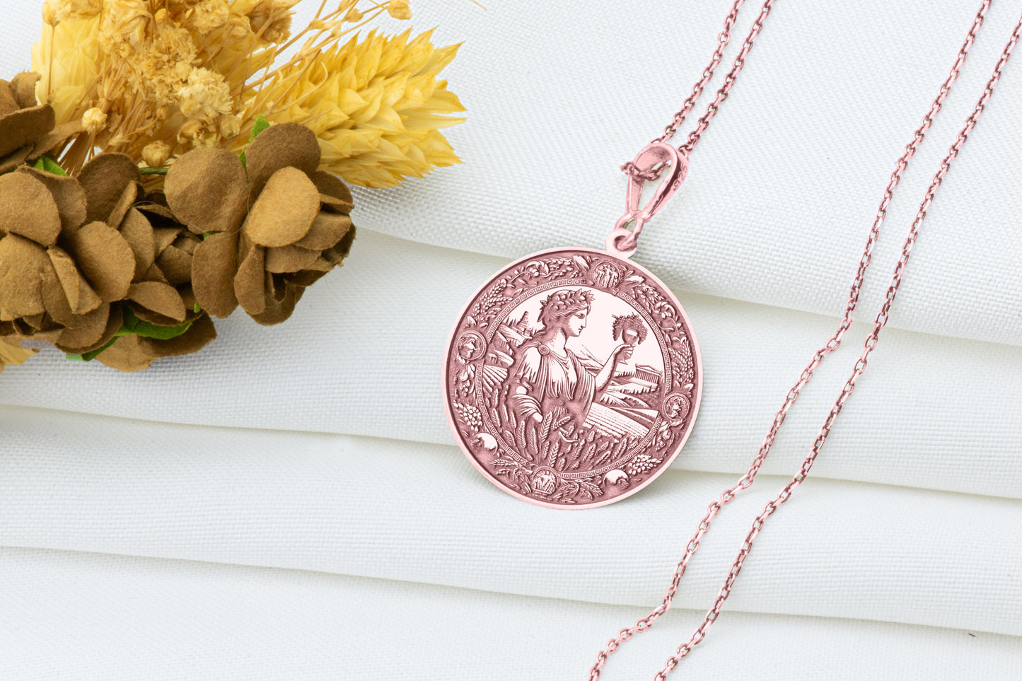 Demeter Pendant: Goddess of Harvest Necklace
