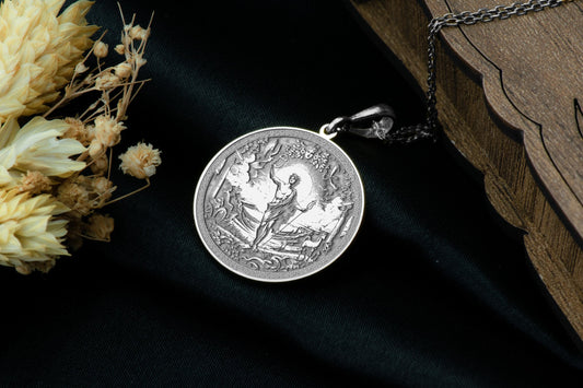 Apollo Pendant: Sterling Silver Greek Sun God Necklace