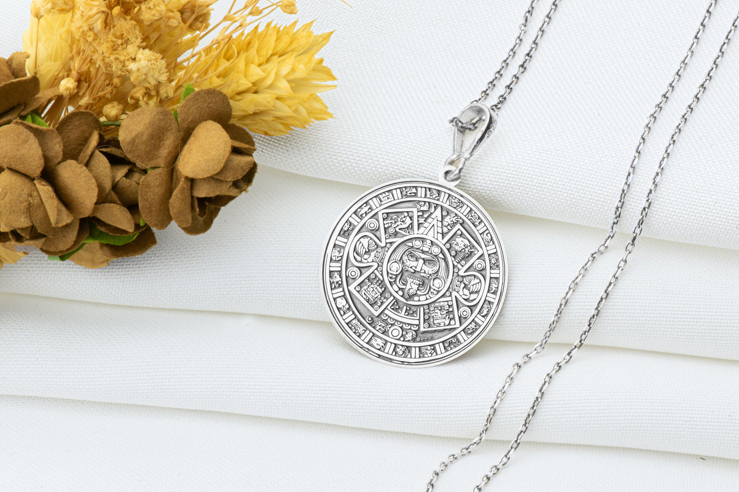 Mayan Calendar Pendant Necklace