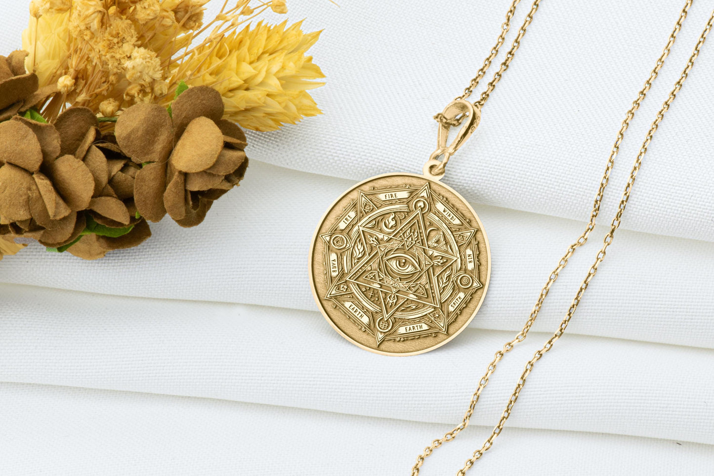 Magic Circle Necklace: Sacred Geometry Pendant, Occult Talisman