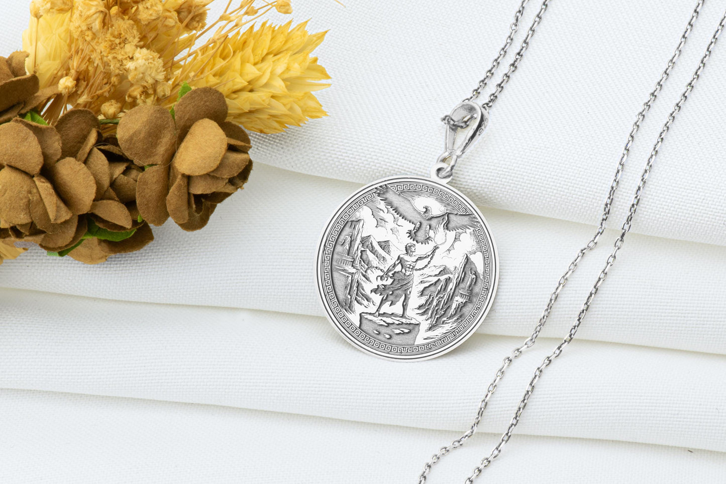 Prometheus Pendant: Greek Mythology Necklace