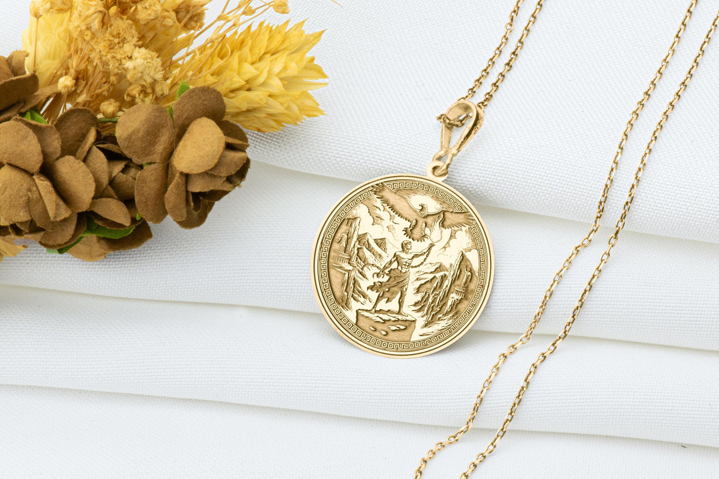 Prometheus Pendant: Greek Mythology Necklace